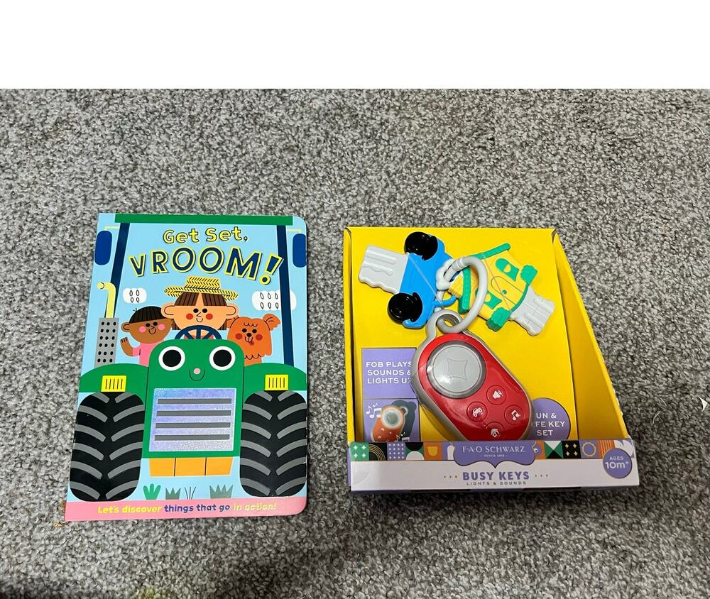 Toddler Activity Bundle Get Set Vroom Book + Infantino Busy Keys Toy 6M+ NIB